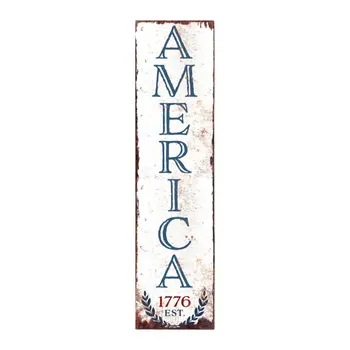 36" Red White And Blue Americana Wood Welcome Reversible Porch Sign