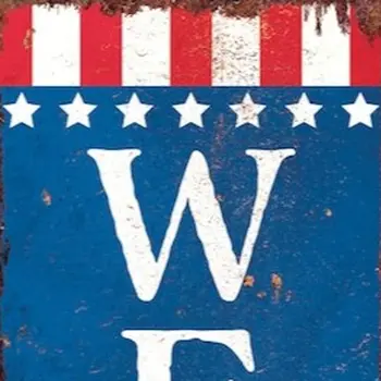 36" Red White And Blue July Fourth Wood Welcome Reversible Porch Sign