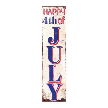36" Red White Blue Black And Gold July Fourth Wood Reversible Porch Sign