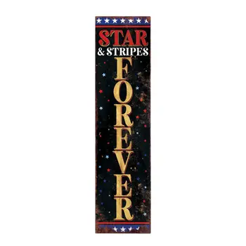 36" Red White Blue Black And Gold Welcome Home Patriotic Wood Reversible Porch Sign