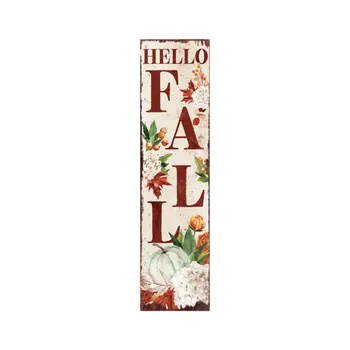 36" Black Orange And White Happy Fall Halloween Solid Wood Porch Sign