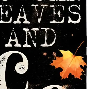 36" Black And White Autumn Leaves Solid Wood Porch Sign