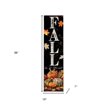 36" Black Orange And White Pumpkin Solid Wood Porch Sign