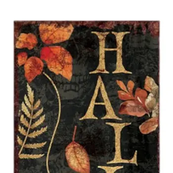 36" Black And Orange Halloween Jack-O-Lantern Solid Wood Porch Sign