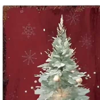 36" Red and Green Merry Christmas Christmas Tree Solid Wood Porch Sign