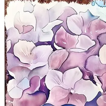 36" Blue Purple And Green Hydrangeas Solid Wood Porch Sign