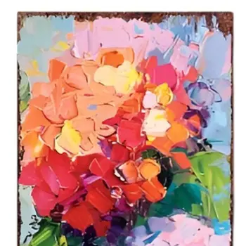 36" Blue Purple And Red Hydrangeas Solid Wood Porch Sign