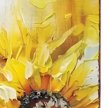 36"  Yellow Brown And Green Sunflowers Solid Wood Porch Sign
