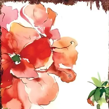 36" White Red And Green Floral Bouquet Solid Wood Porch Sign