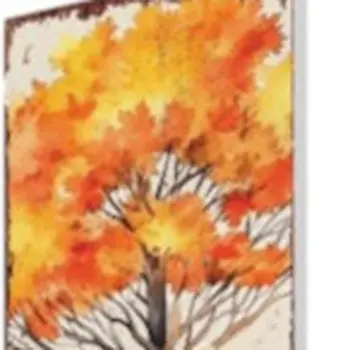 42" Brown And Orange Solid Wood Autumn Squirrel Garden Stake