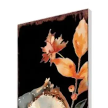 42" Black And Gray Solid Wood Floral Bouquet Owl Garden Stake
