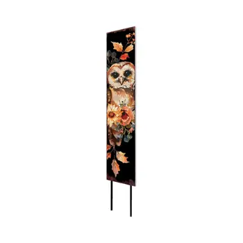 42" White And Brown Floral Bouquet Solid Wood Birds Garden Stake