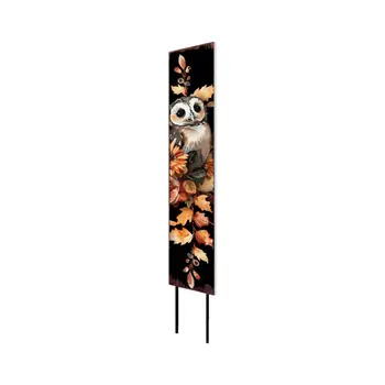 42" White And Brown Floral Bouquet Solid Wood Birds Garden Stake