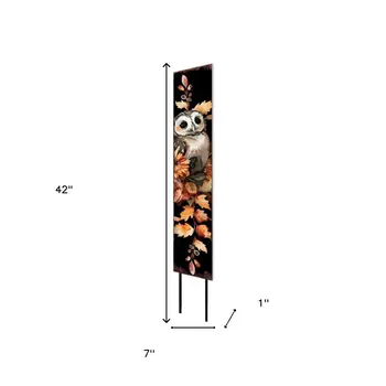 42" White And Brown Floral Bouquet Solid Wood Birds Garden Stake