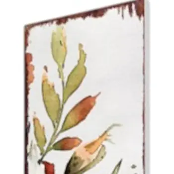 42" Green Orange And White Solid Wood Watercolor Floral Pumpkin Garden Stake