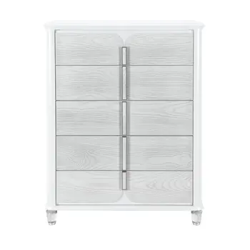 38" Gray Wood Five Drawer Dresser