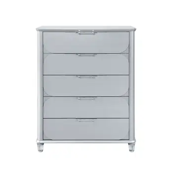 38" Silver Wood Five Drawer Dresser