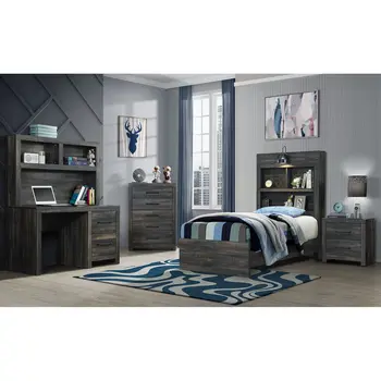 58" Oak Wood Six Drawer Dresser