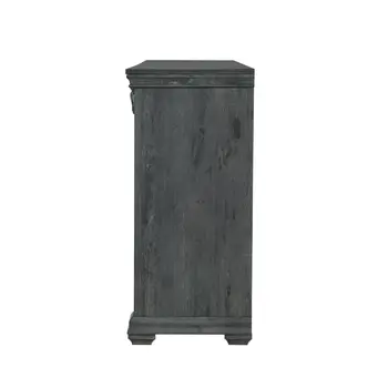 64" Gray Wood Nine Drawer Triple Dresser