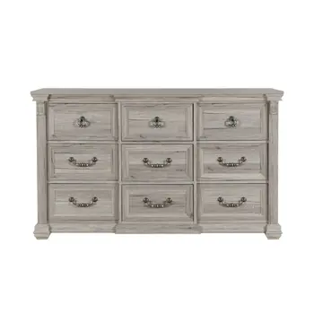 64" Natural Wood Six Drawer Dresser