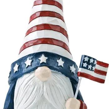 Set of Two Red White And Blue Polyresin Figurine