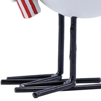Set of Three Red White And Blue Polyresin Bird Figurine
