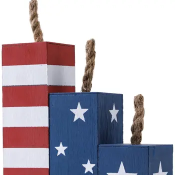 14" Red White And Blue Tabletop Sculpture