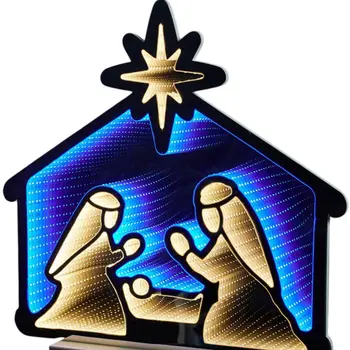 24" Blue And White Acrylic Figurine with LED