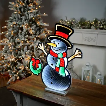 24" White Red And Green Acrylic Figurine with LED