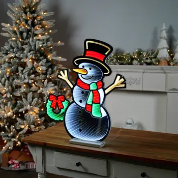 24" White Red And Green Acrylic Figurine with LED