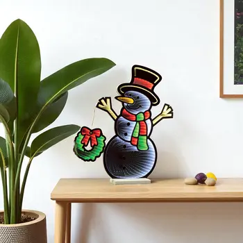 24" White Red And Green Acrylic Figurine with LED