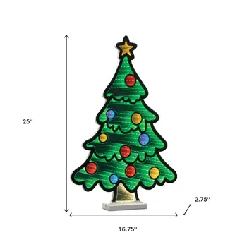 25" Green Red And Yellow Acrylic Figurine with LED