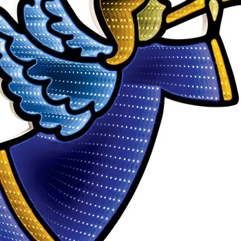17" Blue And Yellow Acrylic Angel Figurine with LED