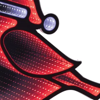 16" Red White And Green Acrylic Bird Figurine with LED