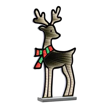 23" White And Red Acrylic Deer Figurine with LED