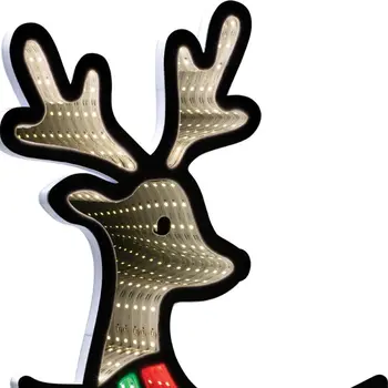 23" White And Red Acrylic Deer Figurine with LED