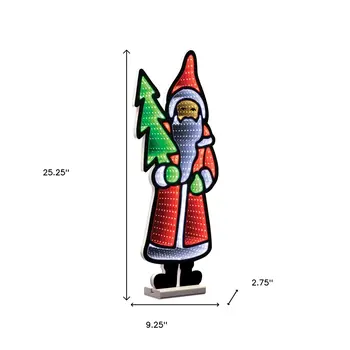 25" Red White And Green Acrylic Figurine with LED