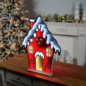 26" Red And White Acrylic Figurine with LED