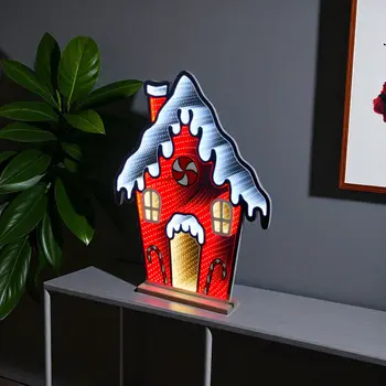 26" Red And White Acrylic Figurine with LED