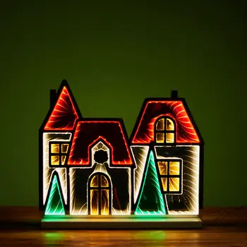 15" Red And White Acrylic Figurine with LED