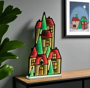 28" Red White And Green Acrylic Figurine with LED