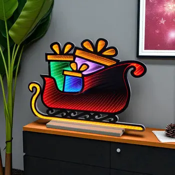 18" Red Orange And Green Acrylic Figurine with LED
