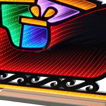 18" Red Orange And Green Acrylic Figurine with LED