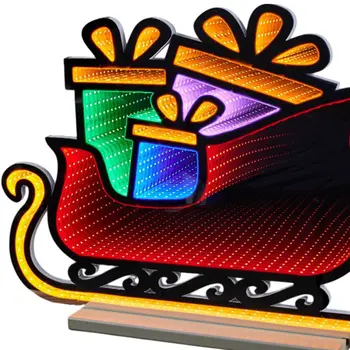 18" Red Orange And Green Acrylic Figurine with LED