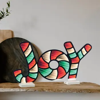 13" Red Green And White Acrylic Figurine with LED