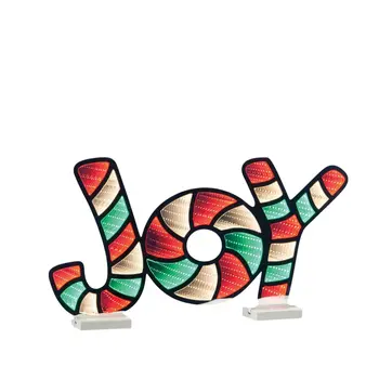 13" Red Green And White Acrylic Figurine with LED