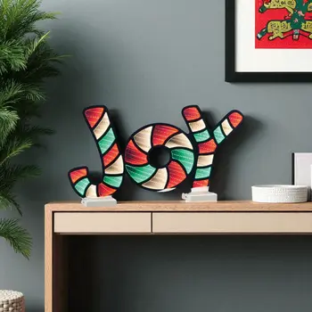 13" Red Green And White Acrylic Figurine with LED