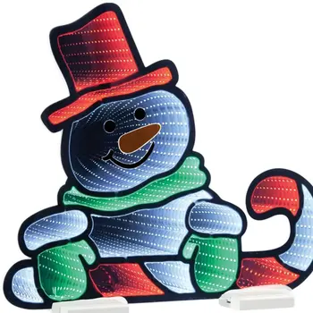 18" White Red And Green Acrylic Figurine with LED