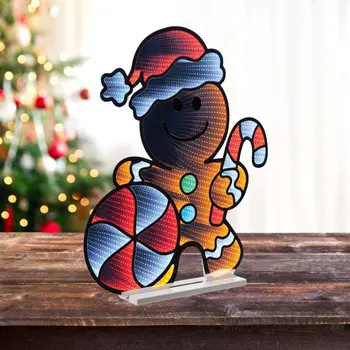 31" Brown And White Acrylic Figurine with LED