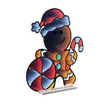 31" Brown And White Acrylic Figurine with LED